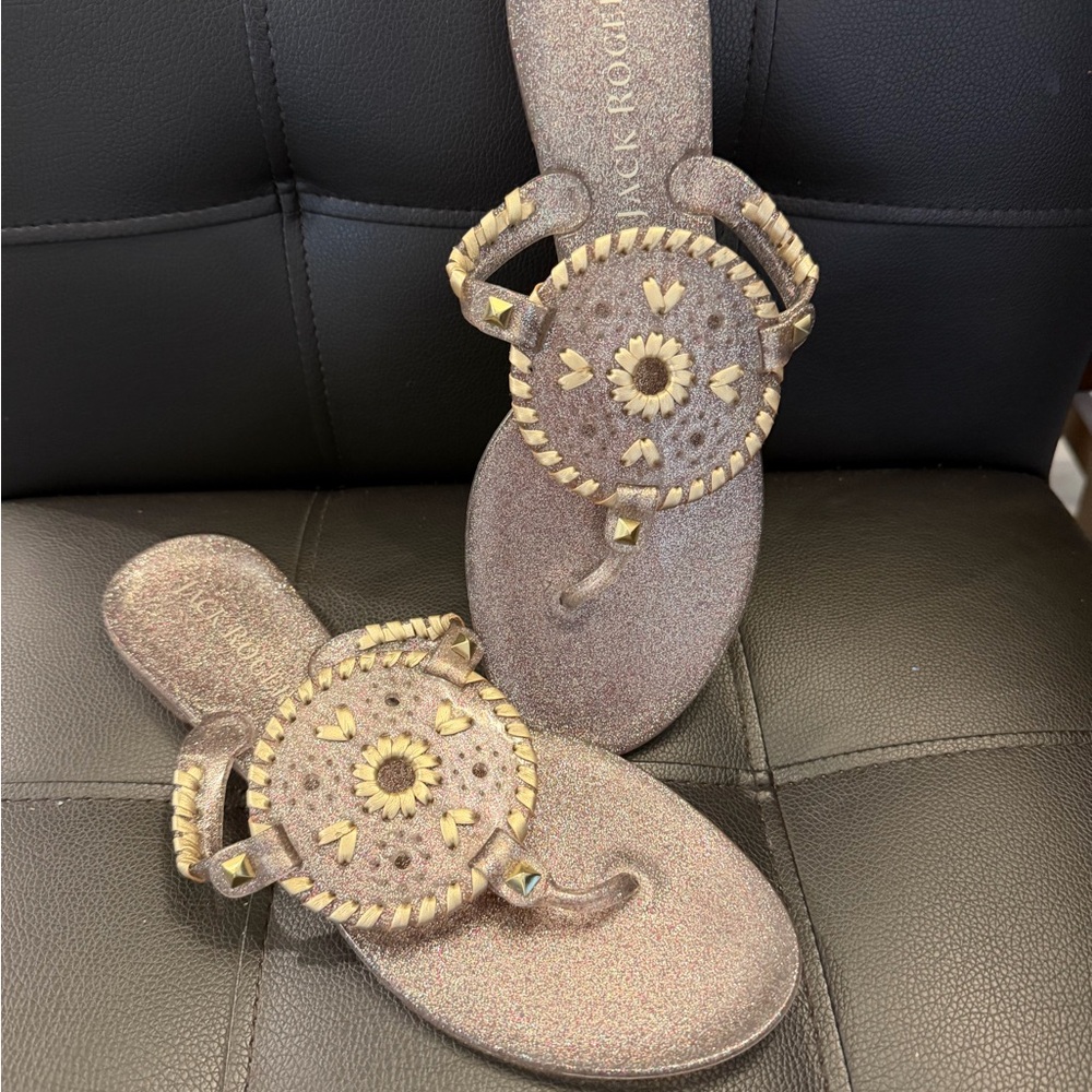 Jack Rogers Metallic Circle Medallion jelly Sandals